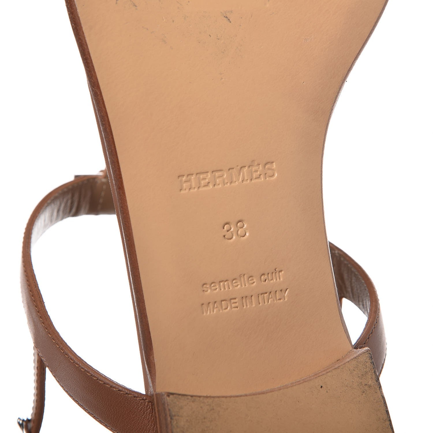 Hermes Calfskin Olivia Sandals 38 Palissandre 6 of 8