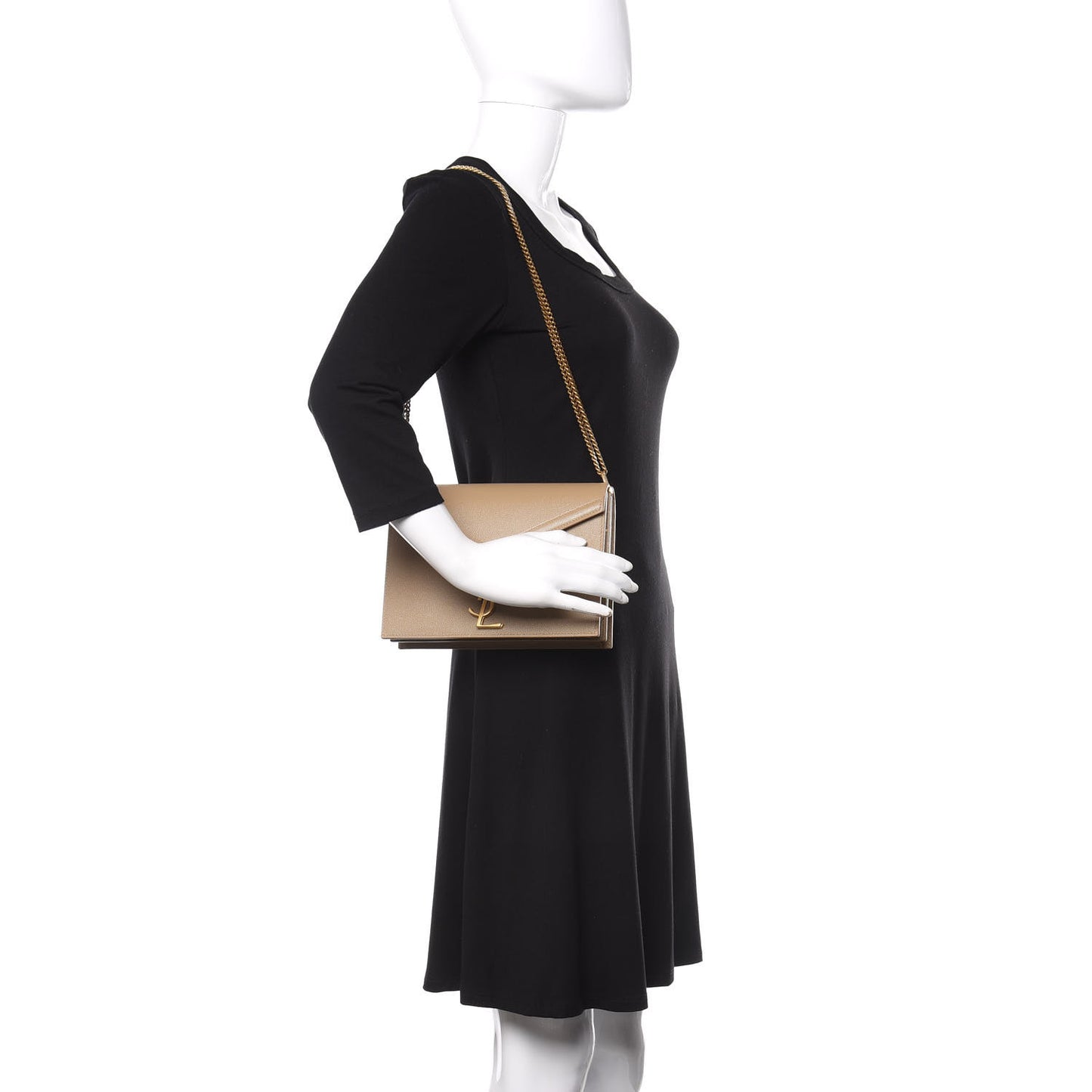 Grain De Poudre Monogram Cassandra Clasp Bag Latte
