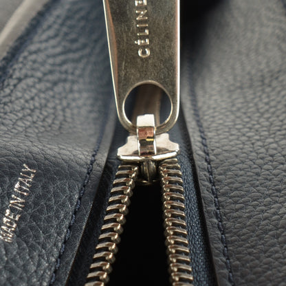 Celine Drummed Calfskin Suede Medium Trapeze Navy 10 of 10