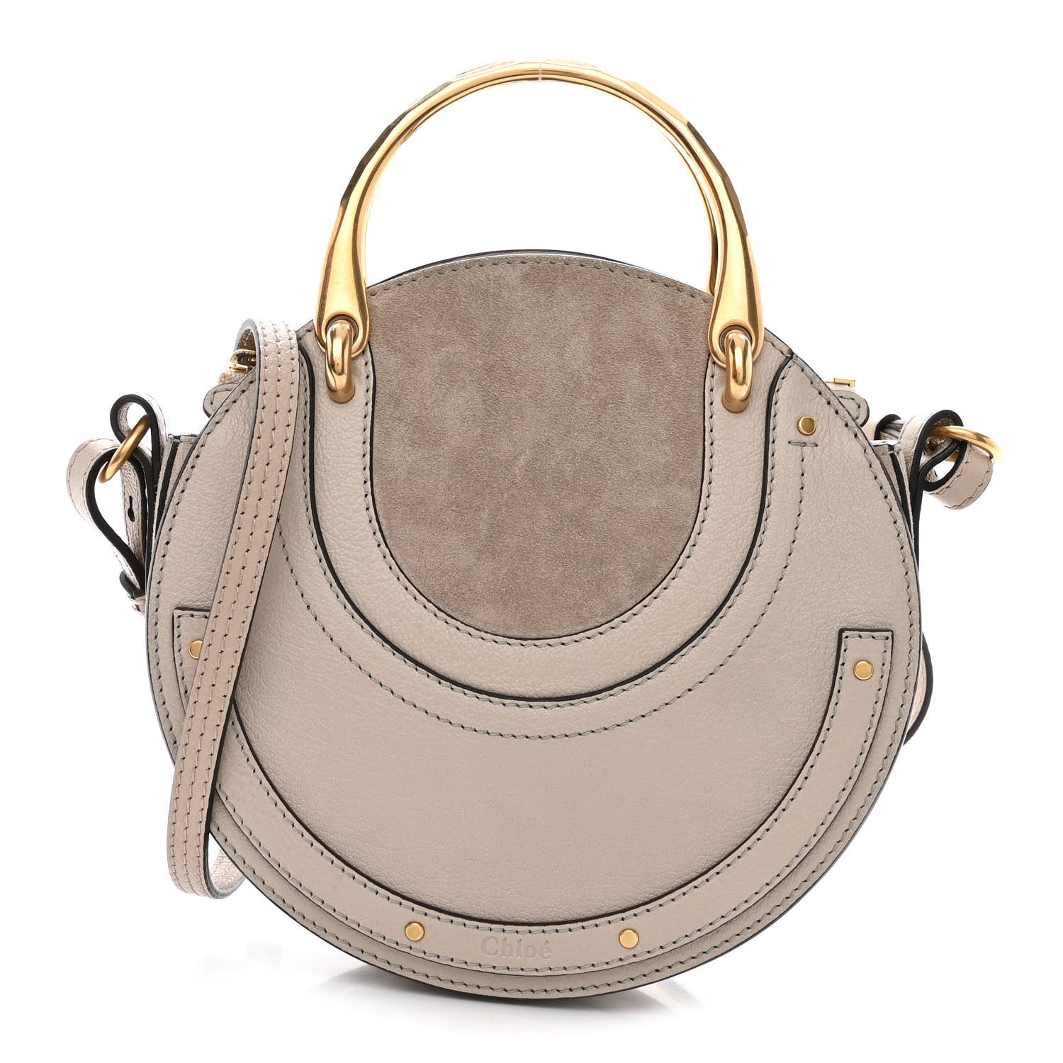 Chloe Calfskin Suede Small Pixie Bag Pastel Grey 1 of 11