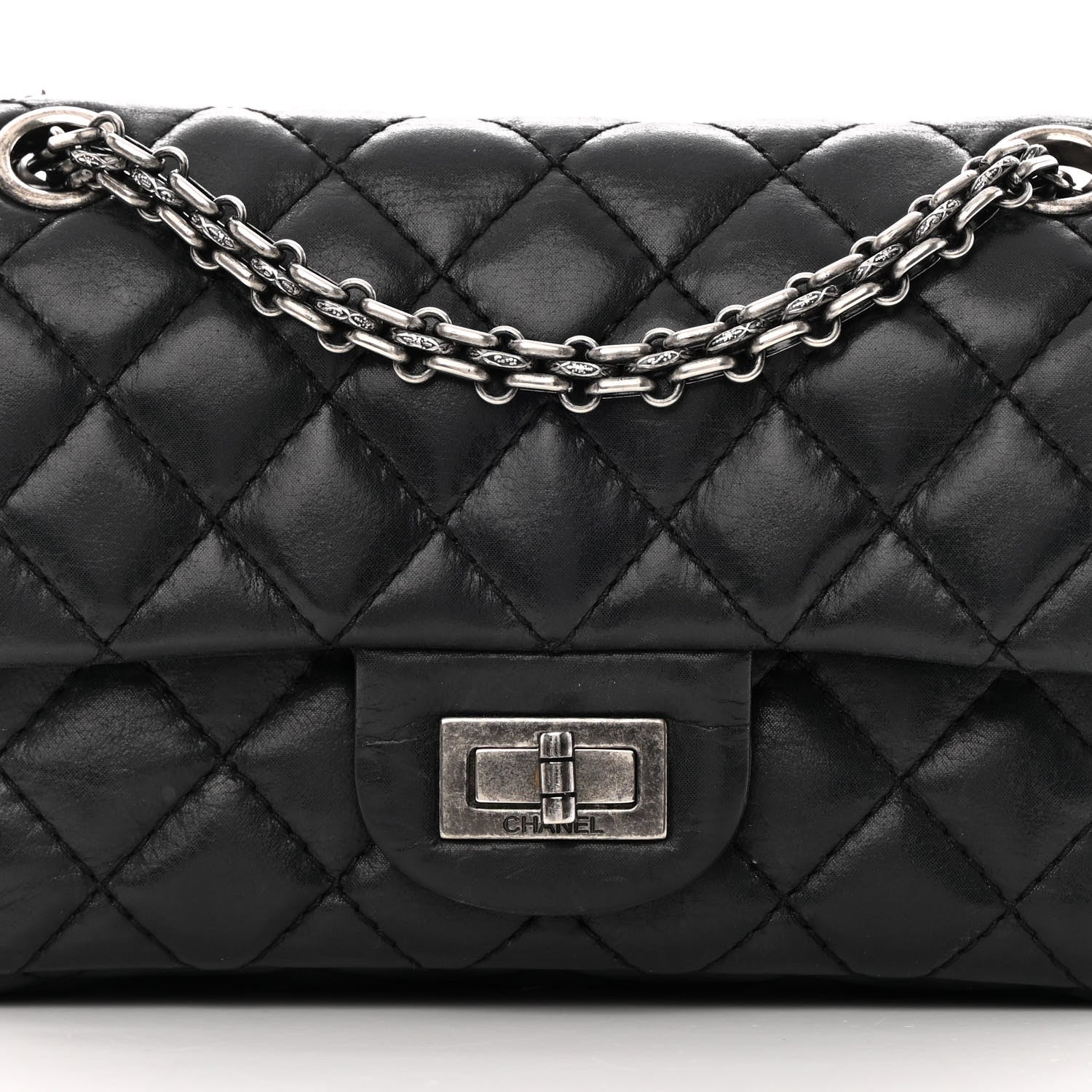 Chanel Iridescent Calfskin Quilted 2.55 Reissue 224 Flap Black 8 of 18