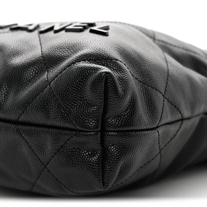 Chanel Shiny Caviar Quilted Monochrome Mini Chanel 22 Black 10 of 10