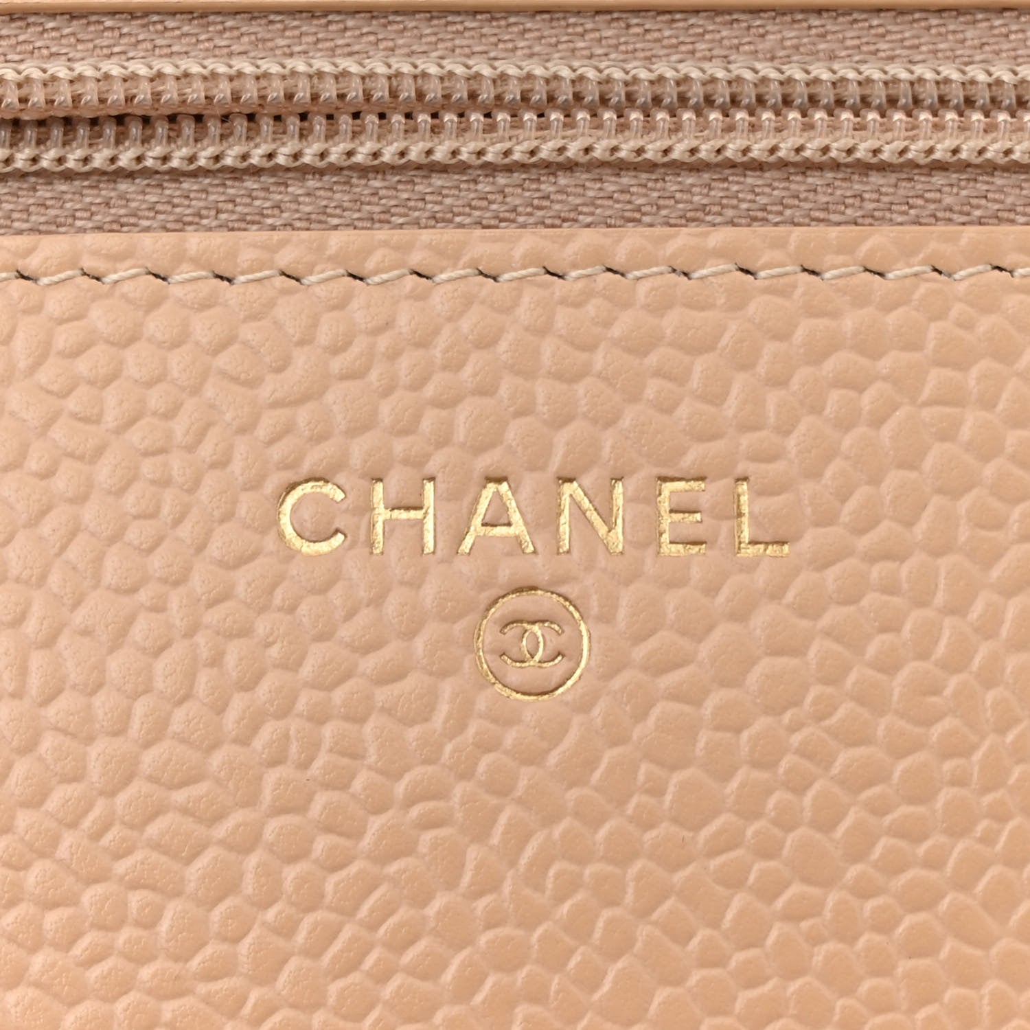 Chanel Caviar Quilted Wallet on Chain WOC Beige 6 of 14