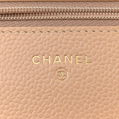 Chanel Caviar Quilted Wallet on Chain WOC Beige 6 of 14