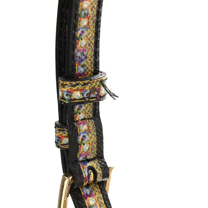 Dolce & Gabbana Dauphine Fan Foulard Medium Miss Sicily Satchel Black Multicolor 16 of 17
