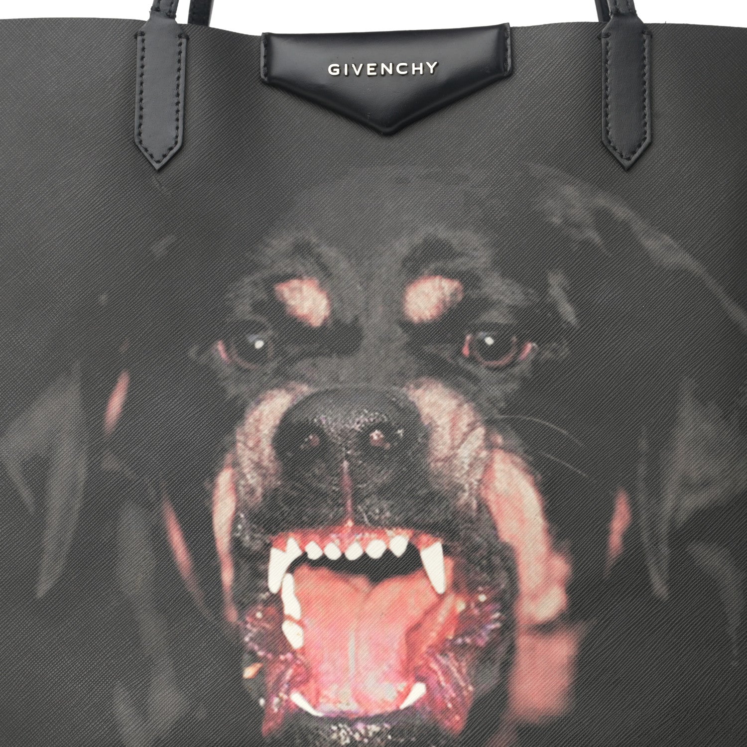 Givenchy Textured Coated Canvas Rottweiler Print Large Antigona Tote Black 8 of 13