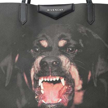 Givenchy Textured Coated Canvas Rottweiler Print Large Antigona Tote Black 8 of 13