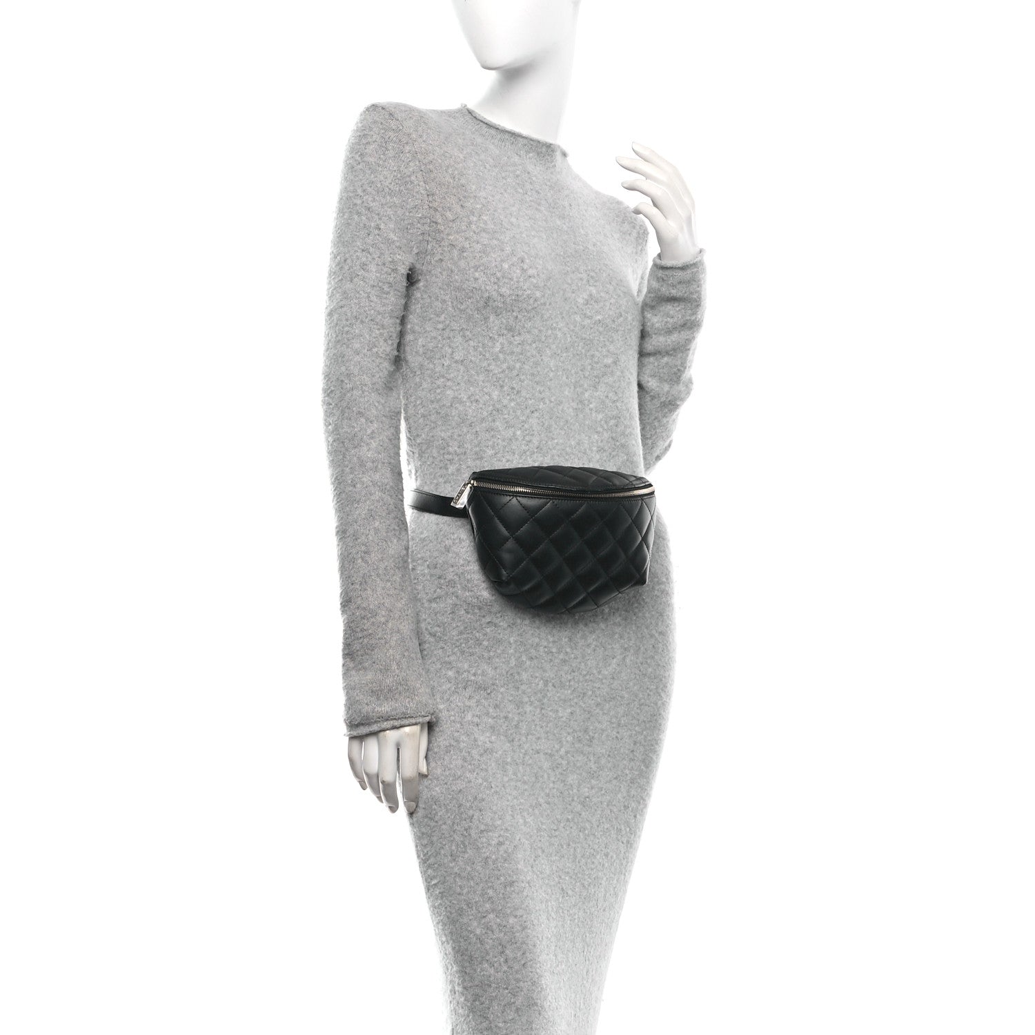 Chanel Lambskin Quilted Waist Belt Bag Black 3 of 10
