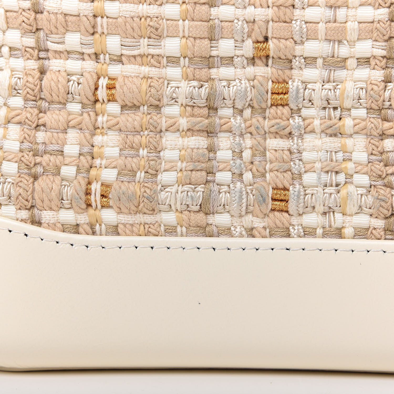 Chanel Tweed Calfskin Quilted Small Gabrielle Hobo Beige Ivory 8 of 13