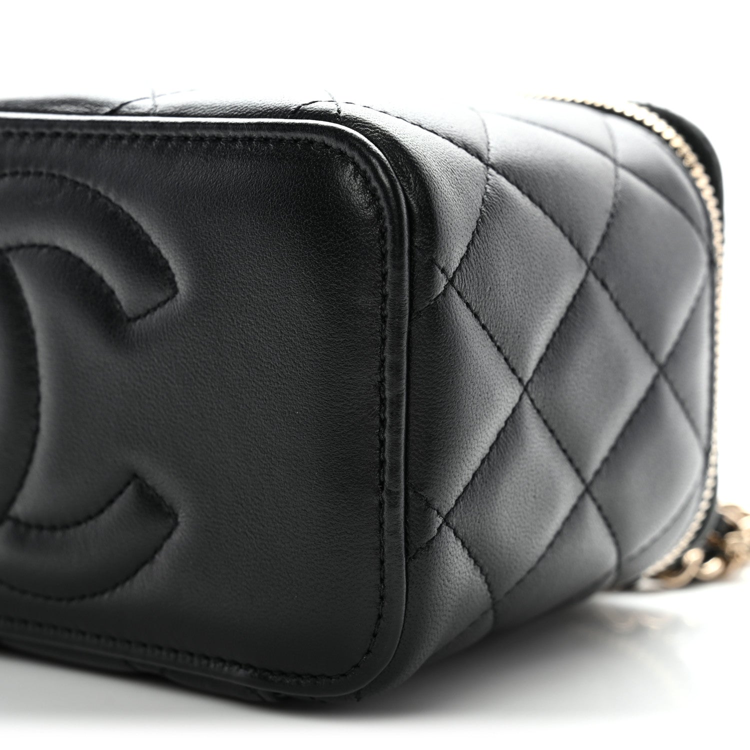 Chanel Lambskin Quilted Small Top Handle Vanity Case With Chain Black 10 of 11