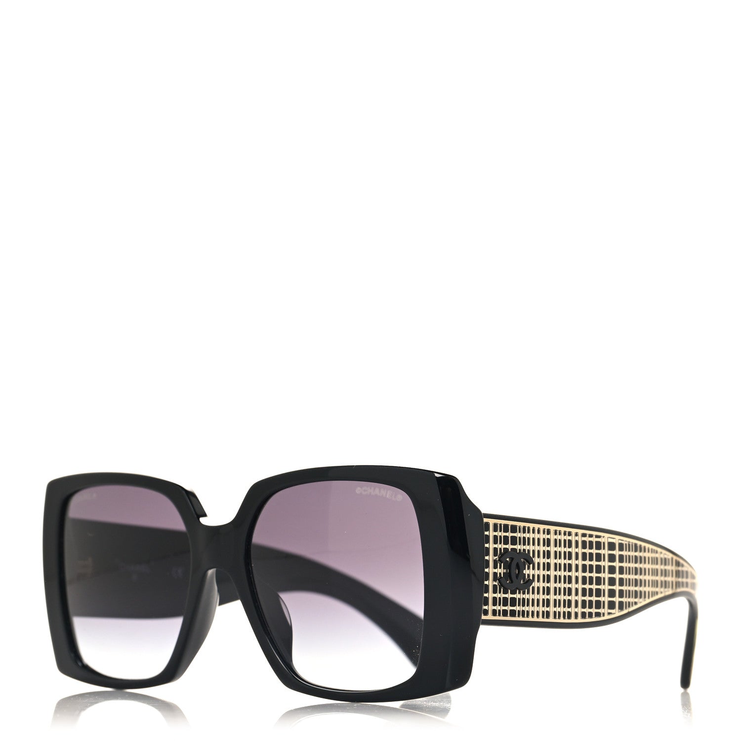 Chanel Acetate Rectangle Sunglasses 71551A Black 1 of 7