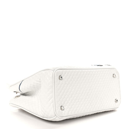 Christian Dior Bullcalf Microcannage Sequin Small Diorissimo Tote White 4 of 9