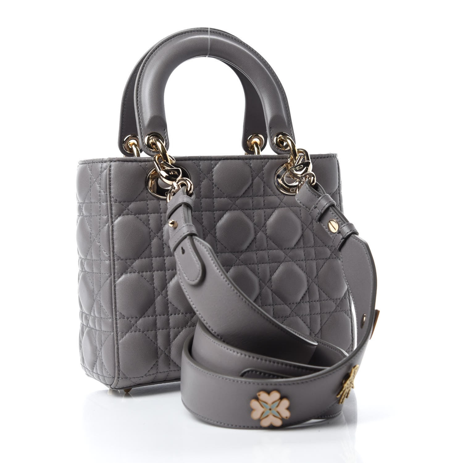 Christian Dior Lambskin Cannage Small Lucky Badges My Lady Dior Gris 3 of 10
