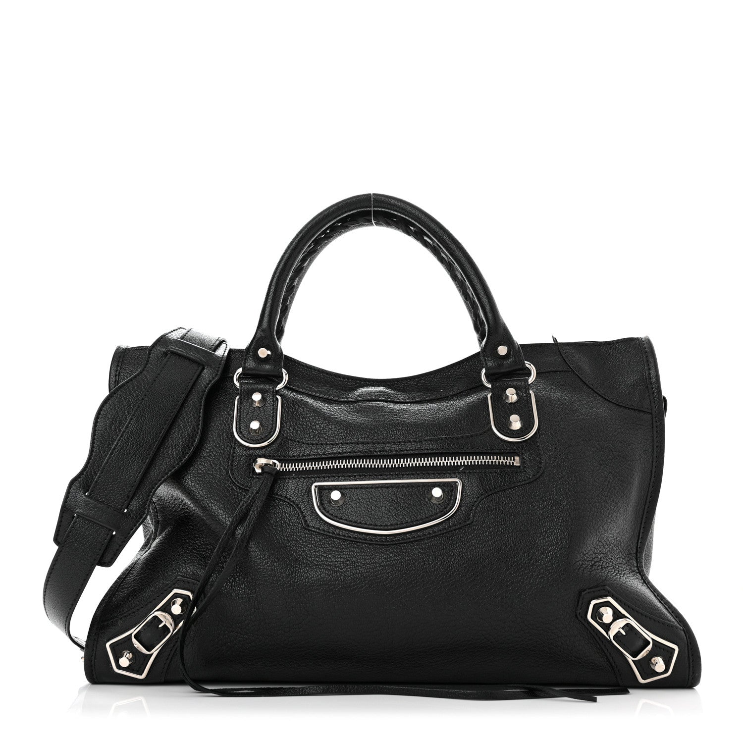 Balenciaga Chevre Silver Metallic Edge Hardware City Black 1 of 10
