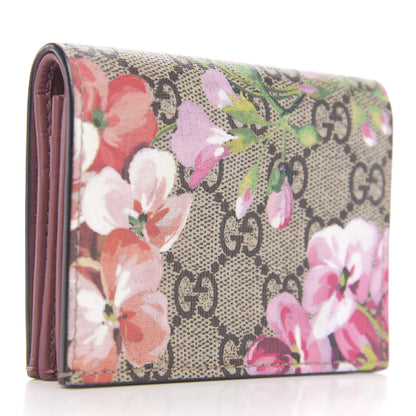 Gucci GG Supreme Monogram Blooms Card Case Beige Multicolor Dry Rose 2 of 6