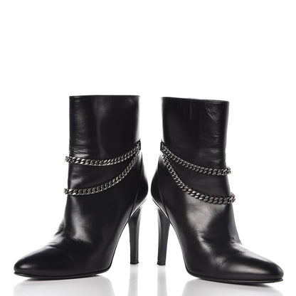 Saint Laurent Calfskin Debbie 100 Ankle Boots 38 Black 6 of 14