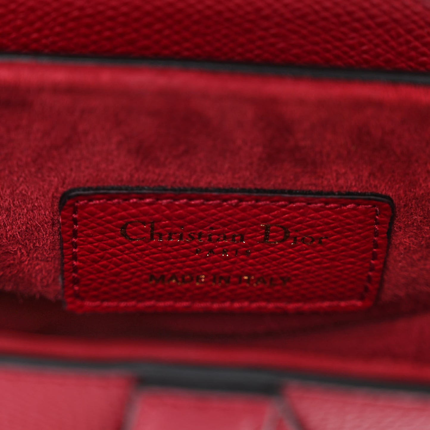 Grained Calfskin Mini Saddle Bag Red