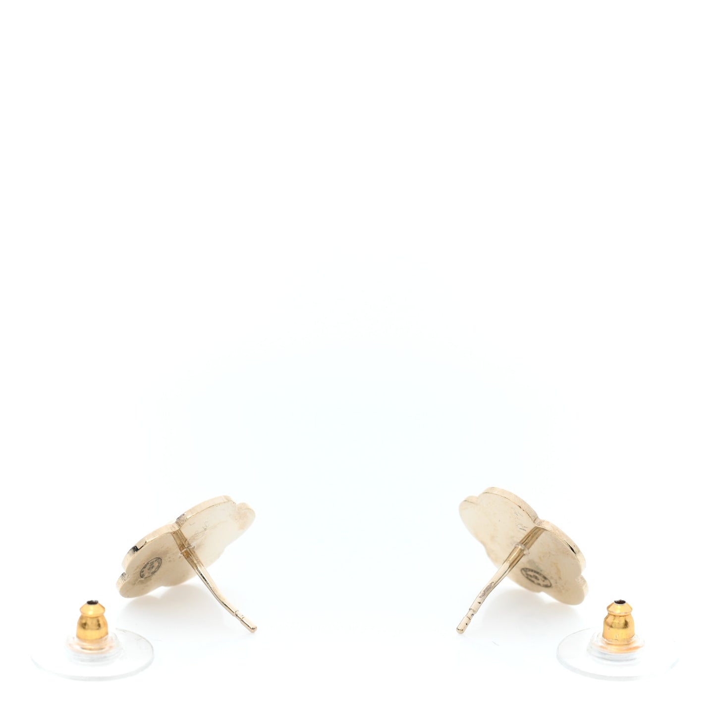 Pearl CC Camellia Earrings Gold