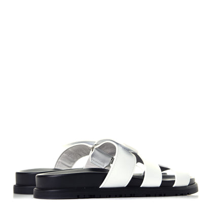 Hermes Calfskin Womens Chypre Sandals 36 White 4 of 9