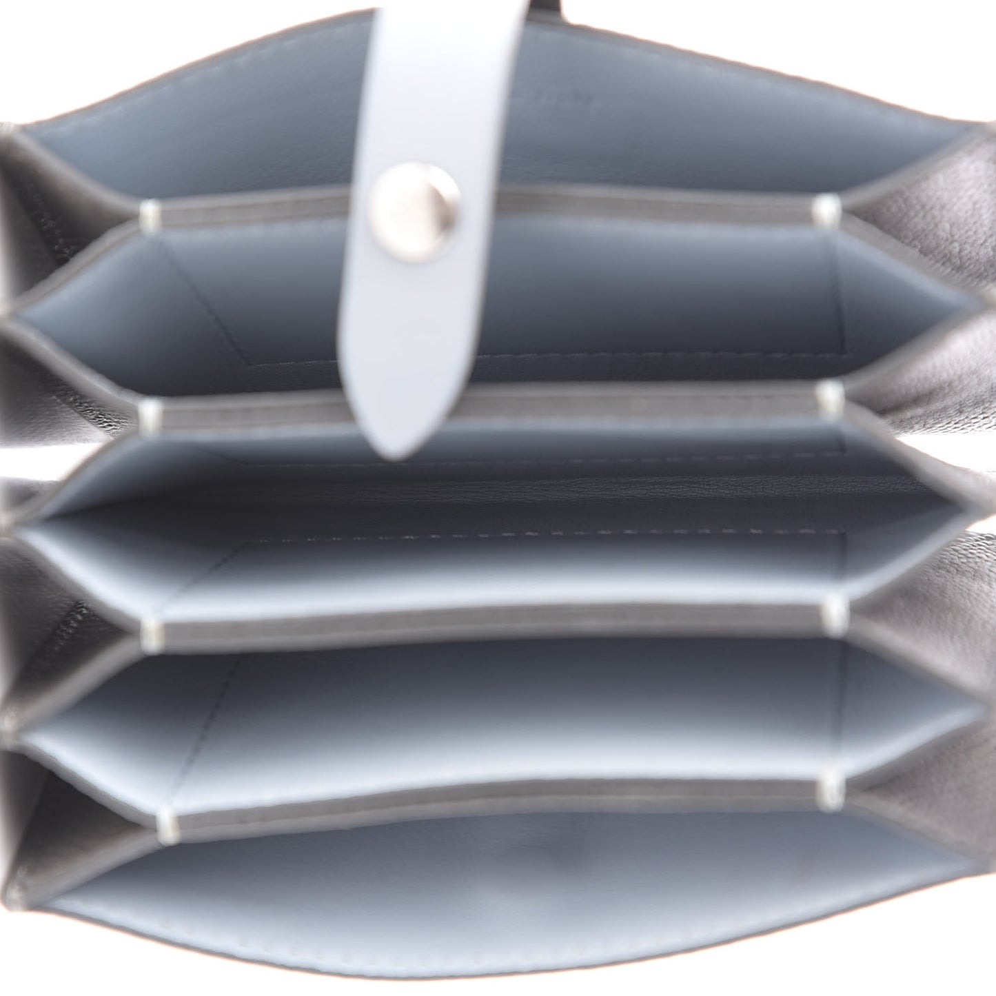 Grained Shiny Calfskin Accordion Card Holder Grey