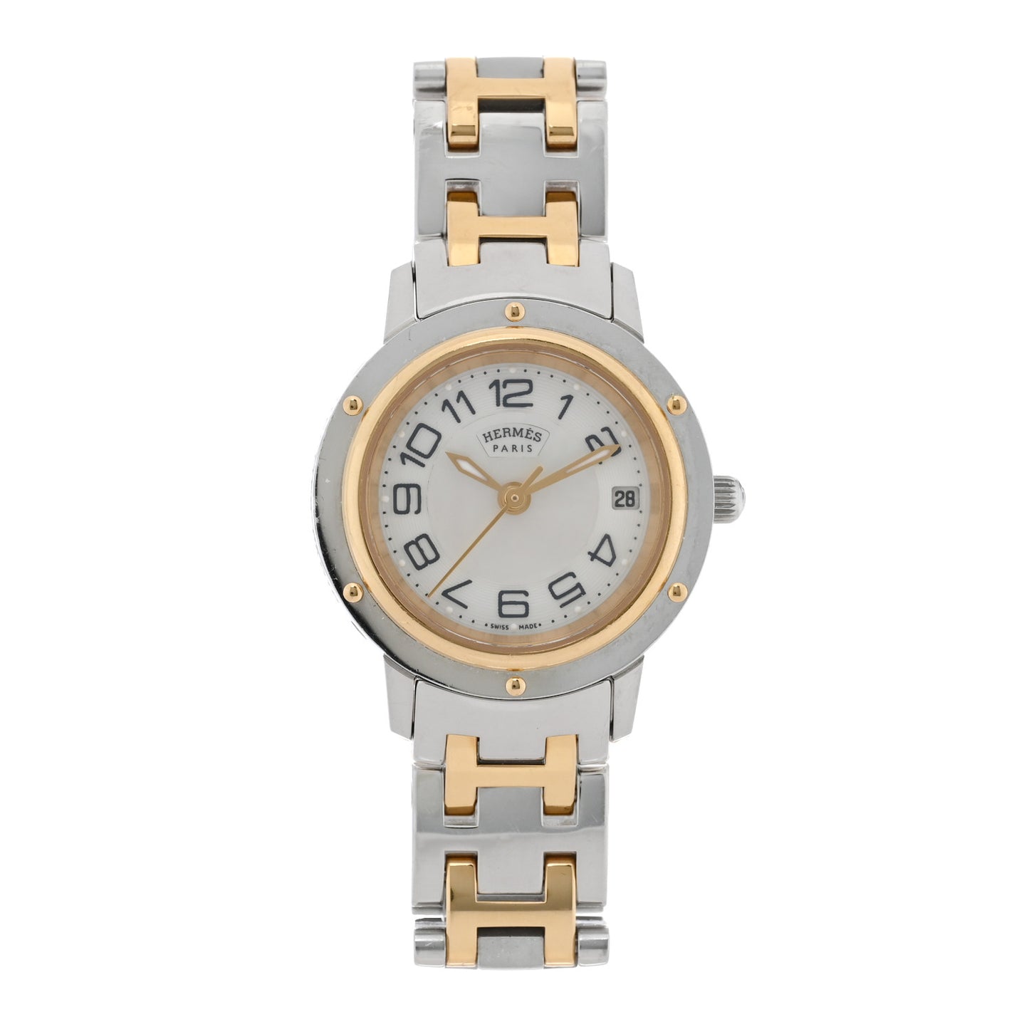 Stainless Steel Mother of Pearl 24mm Clipper Quartz Watch Gold