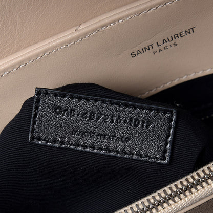 Saint Laurent Calfskin Y Quilted Monogram Medium Loulou Chain Satchel Nude Powder 8 of 8