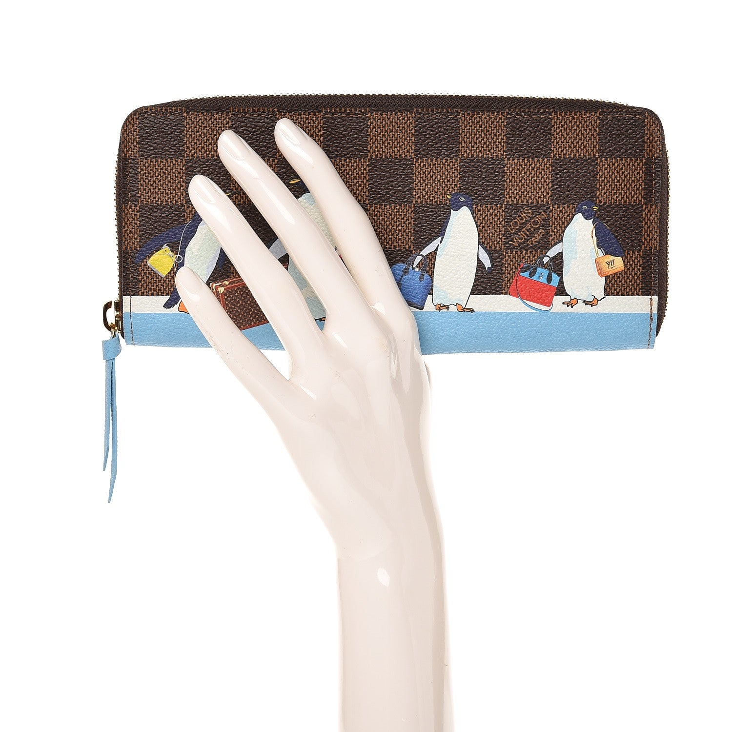 Louis Vuitton Damier Ebene 2017 Christmas Animation Clemence Wallet 2 of 7
