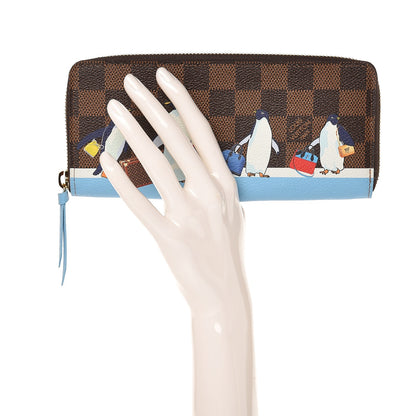 Louis Vuitton Damier Ebene 2017 Christmas Animation Clemence Wallet 2 of 7