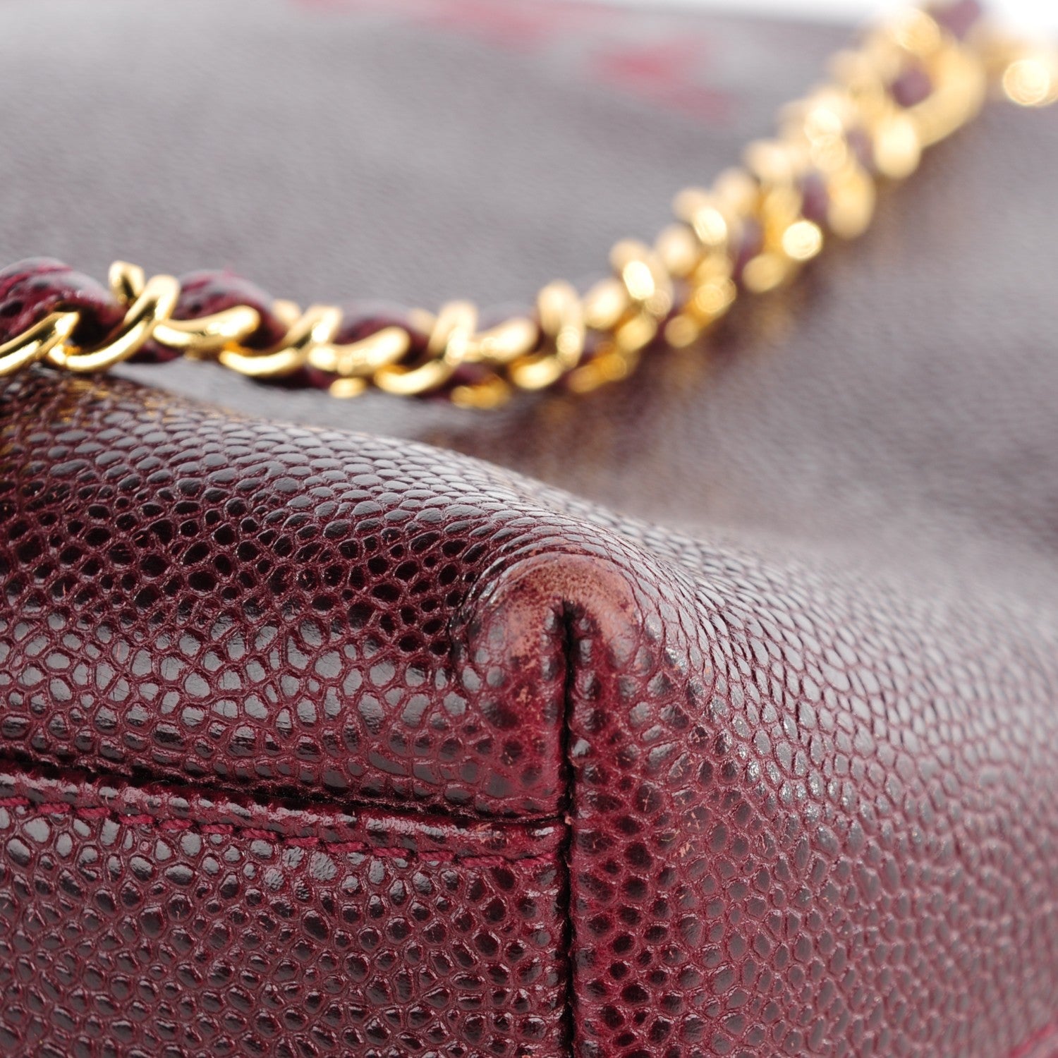 Chanel Caviar Shoulder Bag Bordeaux 9 of 12