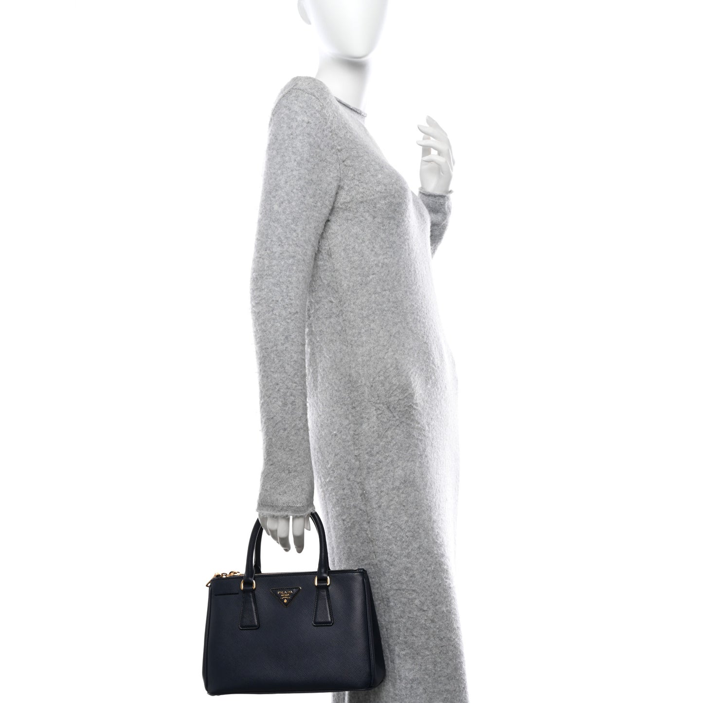 Saffiano Mini Galleria Double Zip Tote Baltico