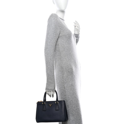 Prada Saffiano Mini Galleria Double Zip Tote Baltico 2 of 13