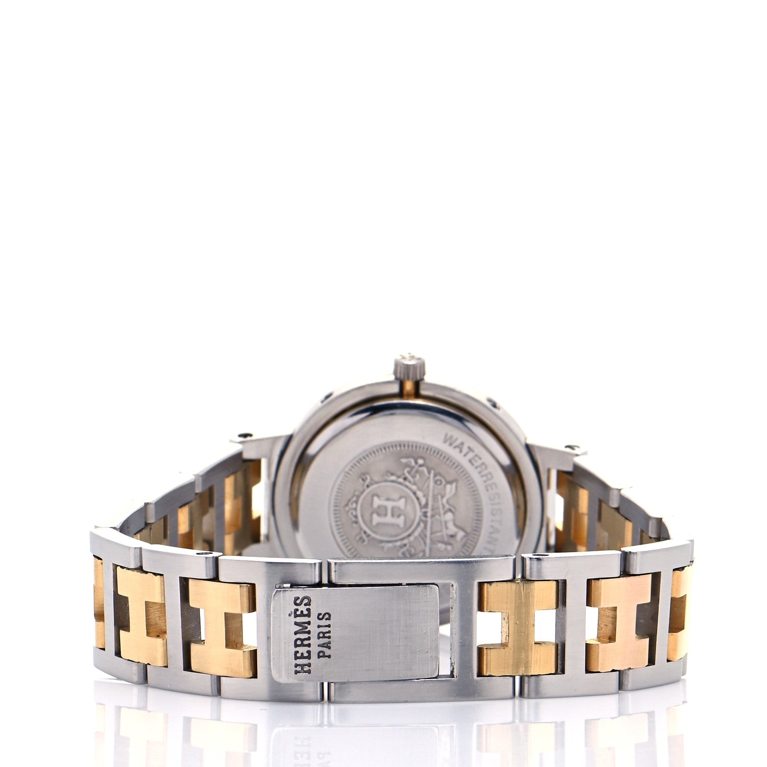 Hermes Stainless Steel 24mm Clipper Quartz Watch Gold 3 of 6