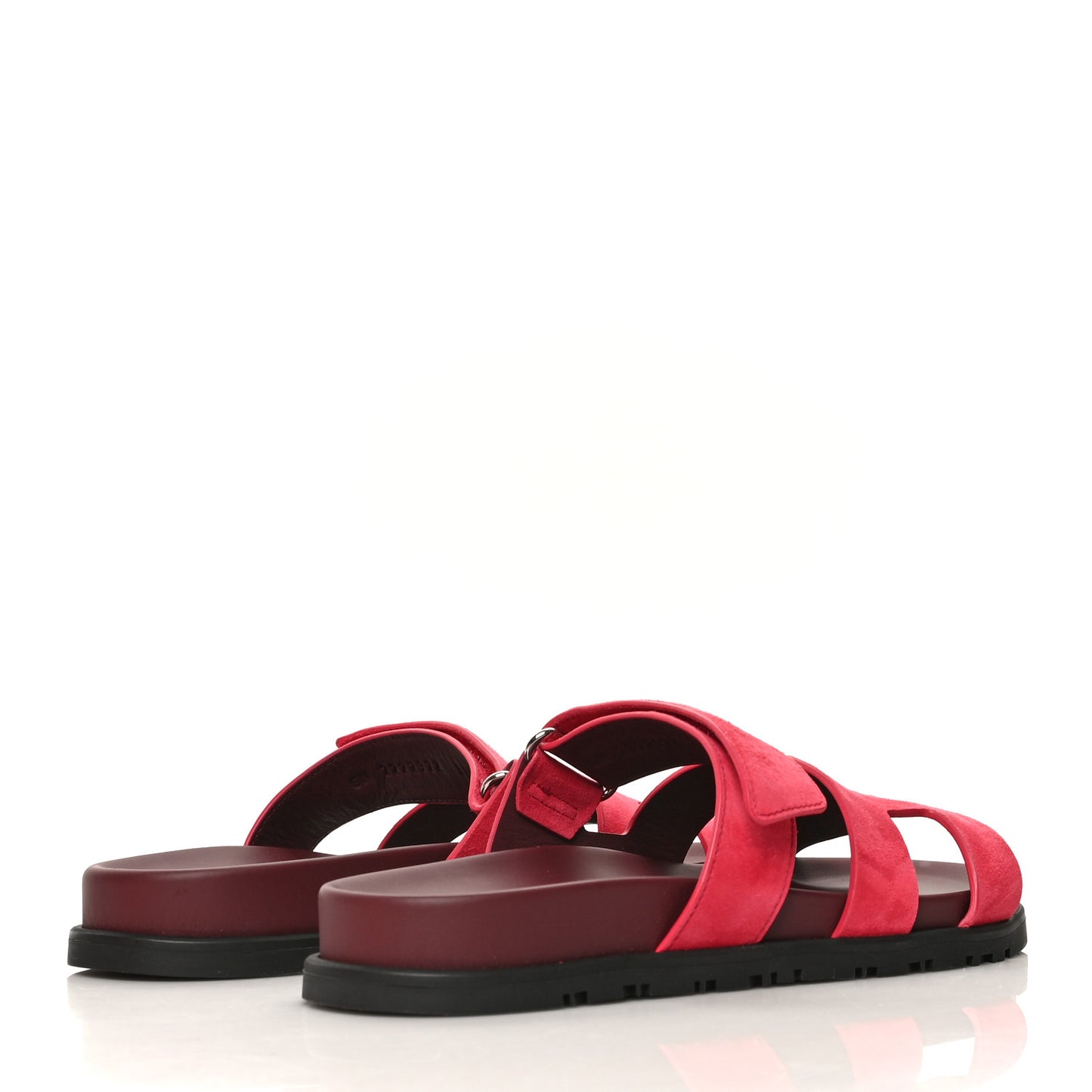 Suede Goatskin Womens Chypre Sandals 37.5 Rouge Marsala