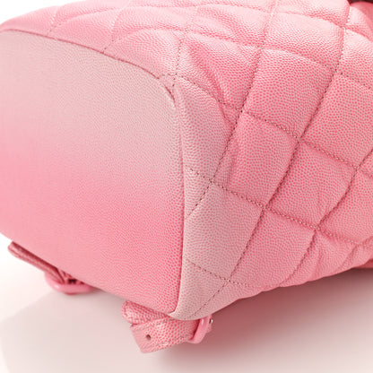 Chanel Shaded Caviar Quilted Lacquered CC My Everything Drawstring Backpack Pink 9 of 9