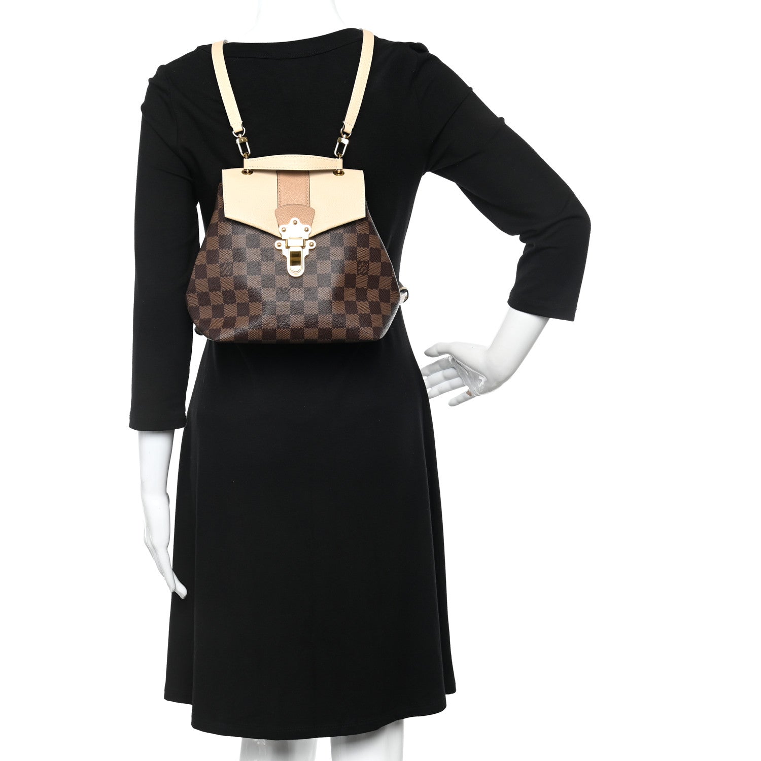 Louis Vuitton Damier Ebene Clapton Backpack Creme 2 of 15