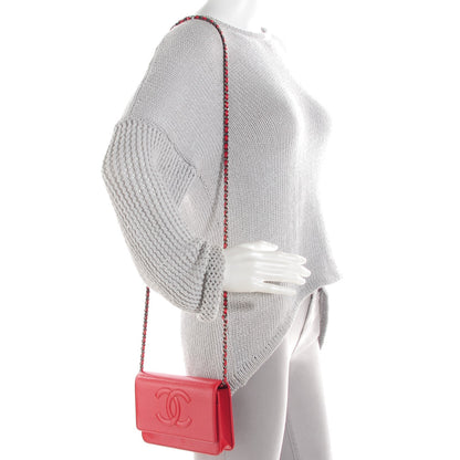 Chanel Caviar Timeless CC Wallet On Chain WOC Red 2 of 9