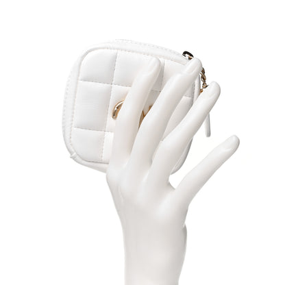 Chanel Lambskin Quilted Diamond Arm Coin Purse White 2 of 8