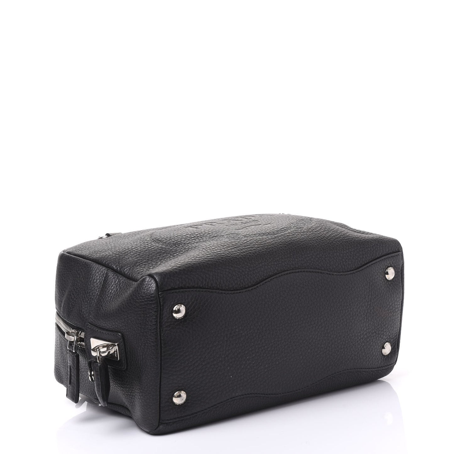 Vitello Daino Embossed Logo Bowler Black