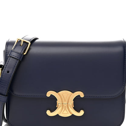 Celine Shiny Calfskin Small Triomphe Dark Blue 7 of 10