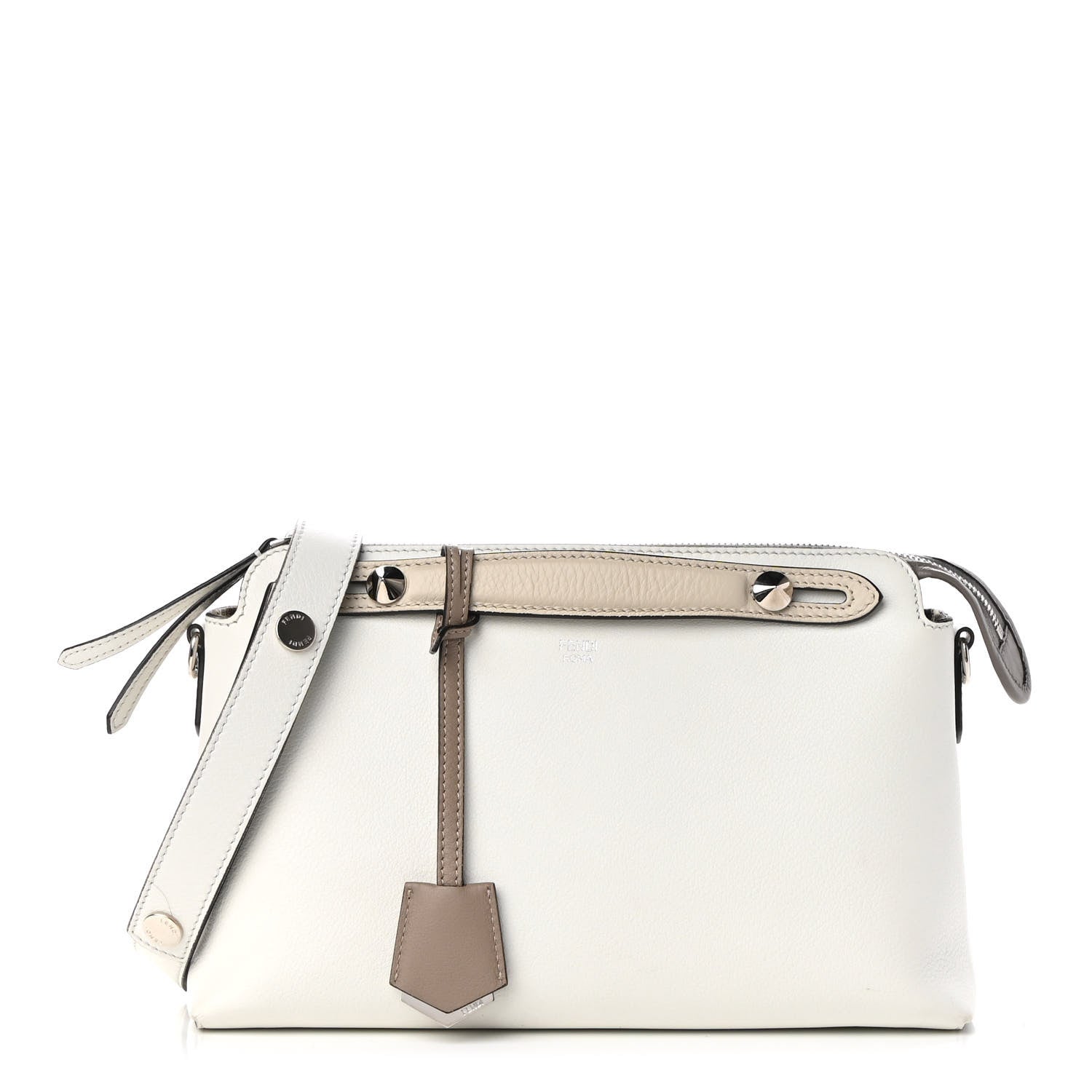 Fendi Vitello Dolce Medium By The Way Boston Bag White Dove 1 of 9