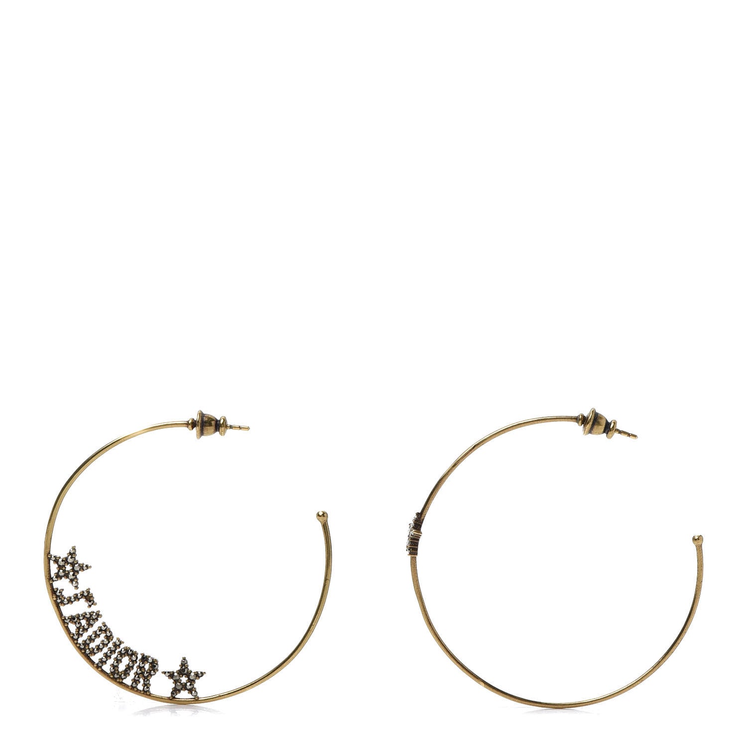 Christian Dior Metal J'Adior Hoop Earrings Aged Gold 1 of 6
