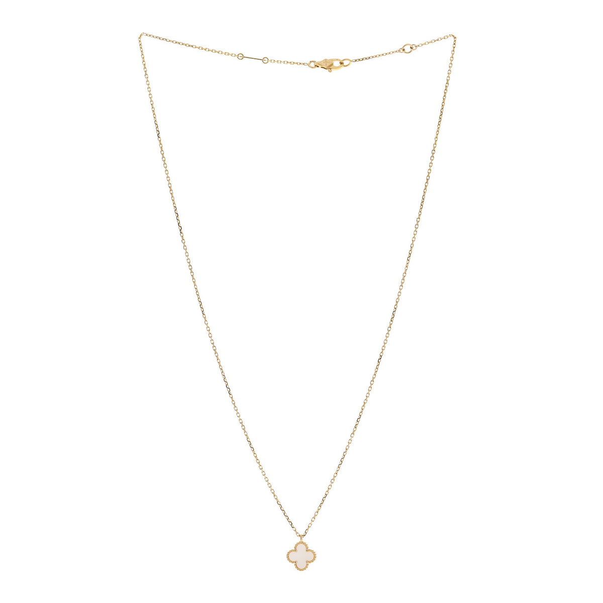 18K Yellow Gold Mother of Pearl Sweet Alhambra Pendant Necklace