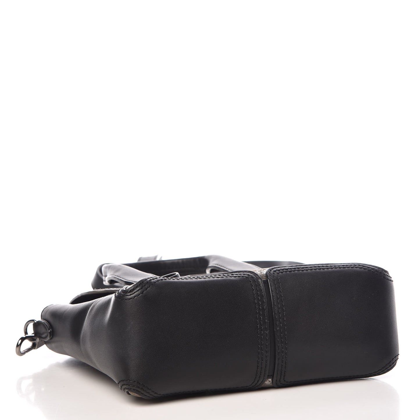 3.1 Metallic Calfskin Shark Embossed Mini Pashli Satchel Black Gunmetal