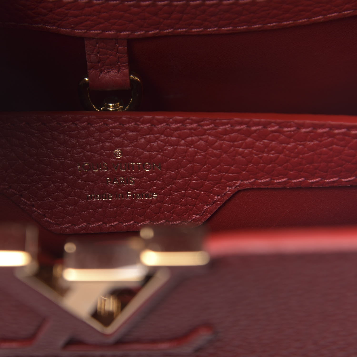Louis Vuitton Taurillon Capucines PM Scarlet 7 of 11