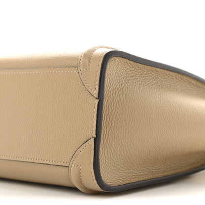 Celine Drummed Calfskin Nano Luggage Dune 11 of 11