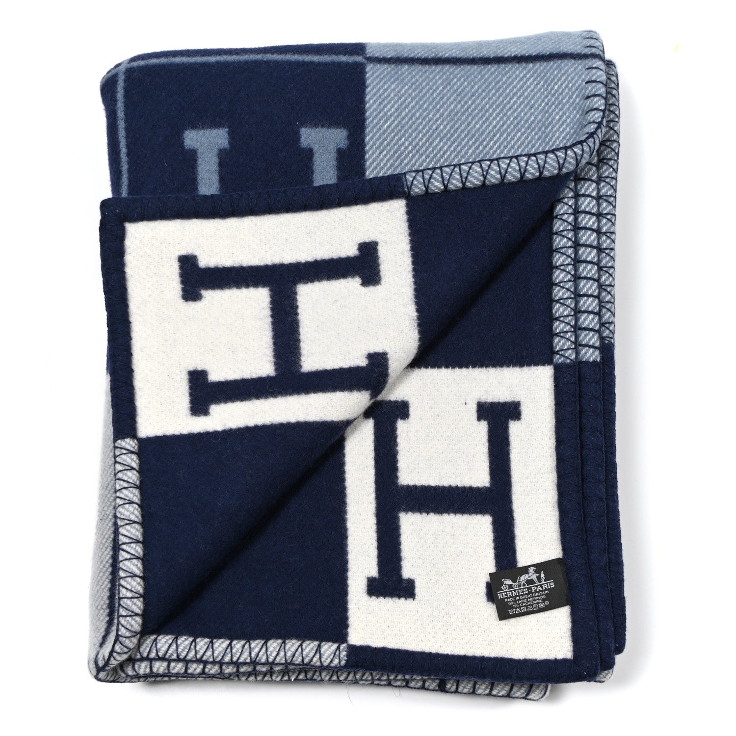 Hermes Wool Cashmere Avalon III Blanket Caban Ecru 2 of 3