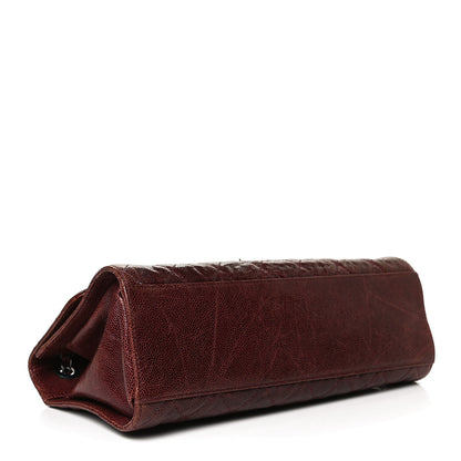Chanel Crumpled Grained Calfskin Jumbo CC Crave Flap Burgundy 3 of 9