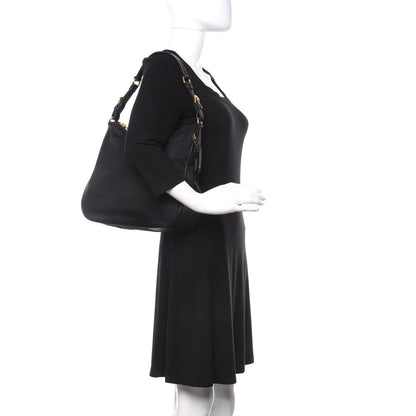 Prada Tessuto Nylon Saffiano Hobo Black 2 of 9