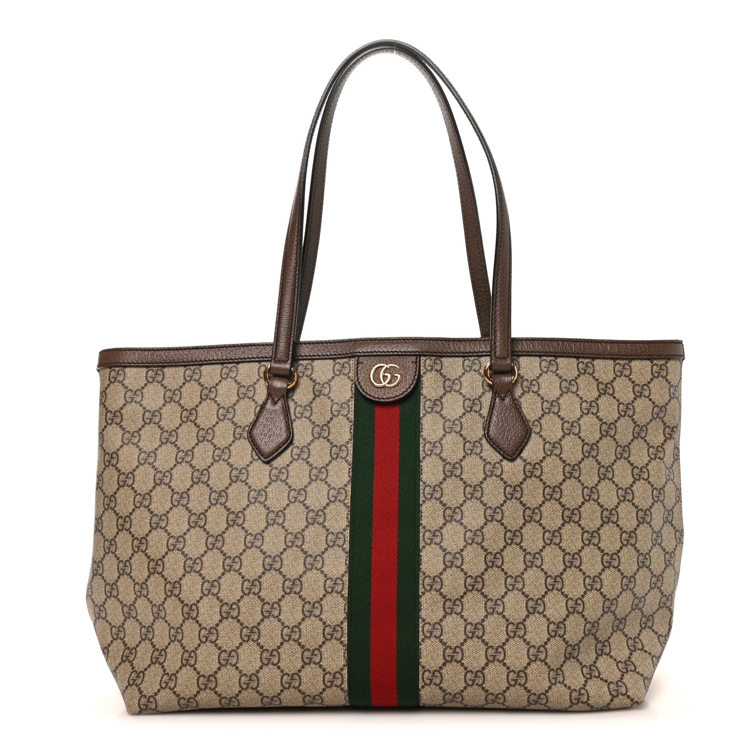 Gucci GG Supreme Monogram Medium Ophidia Shopping Tote Brown 1 of 9