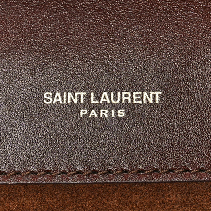 Saint Laurent Calfskin Floral Tooling Embossed Medium Classic Monogram Kate Satchel Toasted Brown 6 of 10